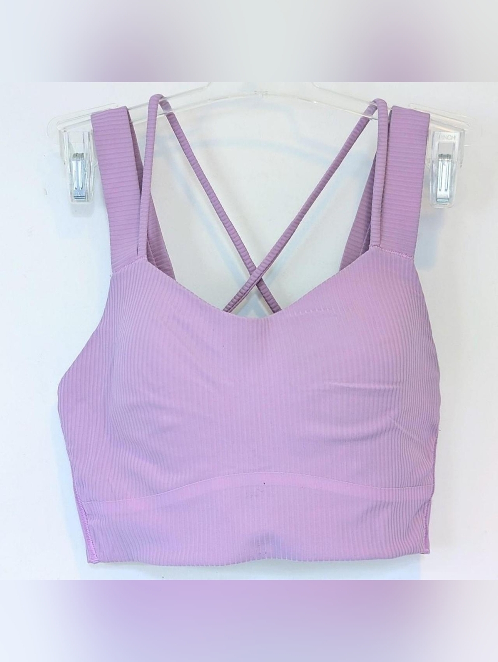 Lululemon Like a Cloud Longline Bra RARE Lavender B/C Size 6 Ribbed Bralette